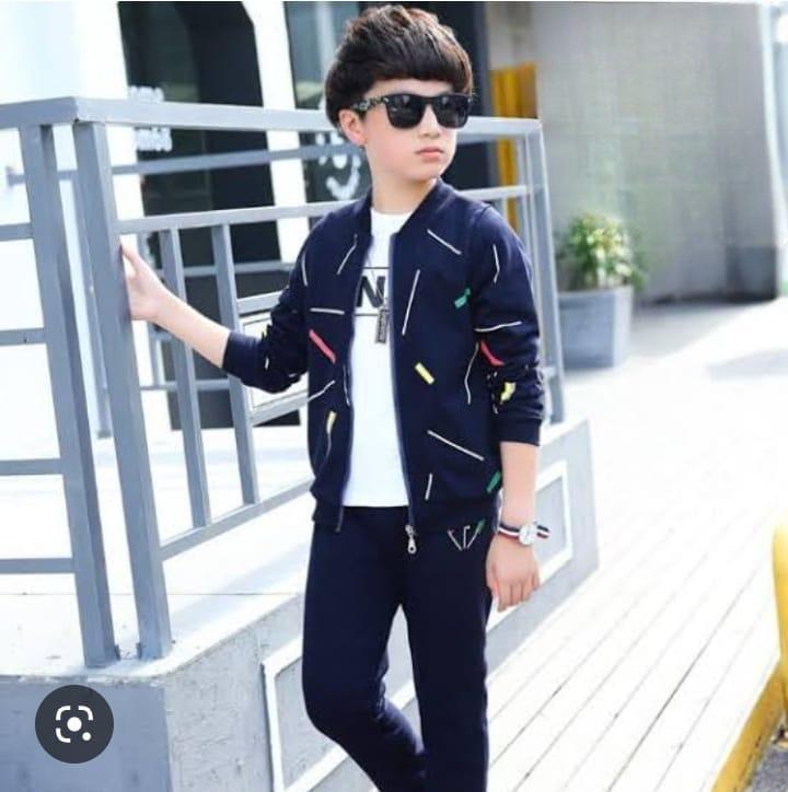Kids 2 Pcs Zipper Track Suit